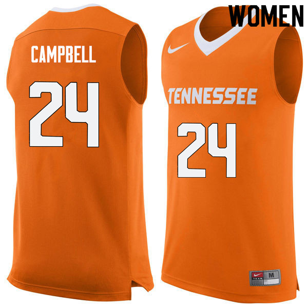 Women #24 Lucas Campbell Tennessee Volunteers College Basketball Jerseys Sale-Orange